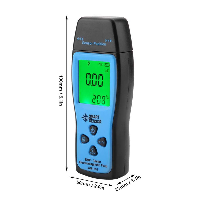 Smart Sensor AS1392 EMF Mini LCD Display Digital Electromagnetic Radiometer Tester for Home EMF Inspections/Office/Outdoor 0~2000mG (Without Battery)