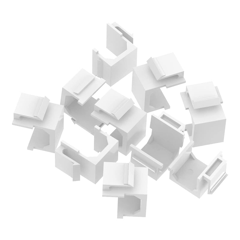 LEENUE Blank Keystone Jack Inserts in White for Wall Plate and Patch Panel 10-Pack