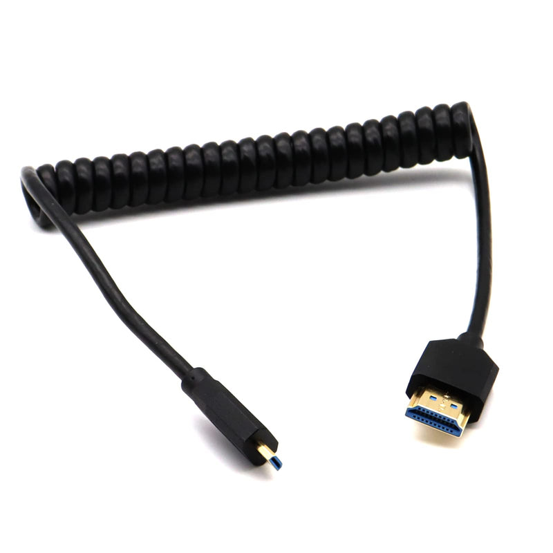 Thin 8K HDMI to Micro HDMI Cable 2.1 Version, MOTONG Coiled Gold-Plated Micro HDMI D to HDMI Male to Male Cable Cord, 8K@60Hz 4K@120Hz 48Gbps, Support Dynamic HDR for Digital Cameras(M to M, 1.2M) M to M