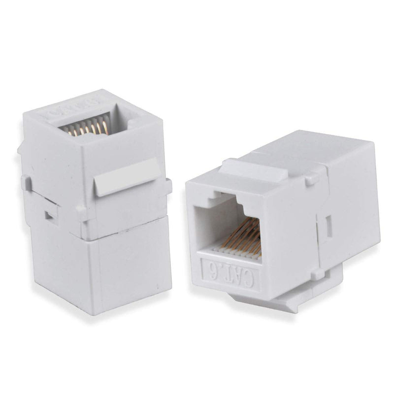 Conwork Ethernet & Coax Wall Plate - Cat6 Coax Keystone Wall Plate with 2 RJ45 Ethernet Ports + 2 TV Coax Cable/F-Type Insert Jacks