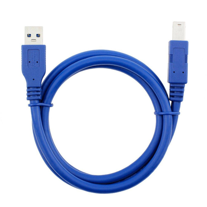 Bluwee USB 3.0 Cable - Type A-Male to Type B-Male - 1 Foot (0.3 Meters) - Round Blue 1 FT