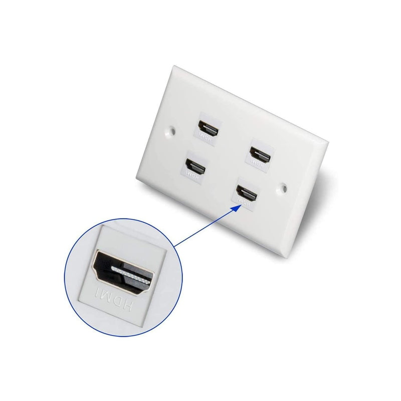 VICTEK 5-Pack HDMI Keystone 4K Female to Female Coupler No-Delay Snap-in for Wall Plate - White 5PACK