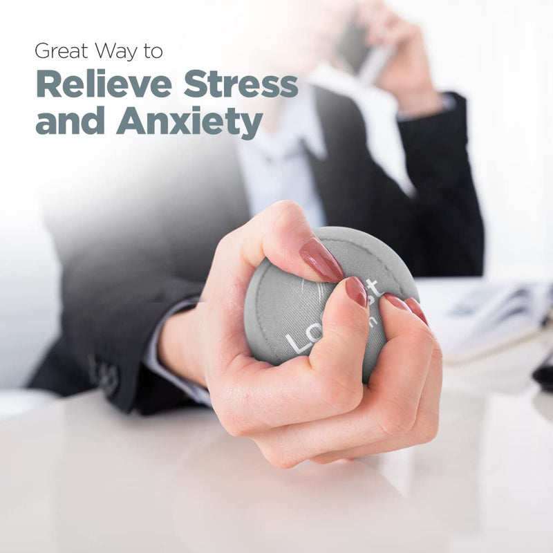 Logest Hand Stress Ball - Stress Reliever and Hand Exercise Ball - Stress Balls for Adults to Strengthen Grip Reduce Carpal Tunnel Pain Anxiety Finger Hand Green, Blue, Gray, Black