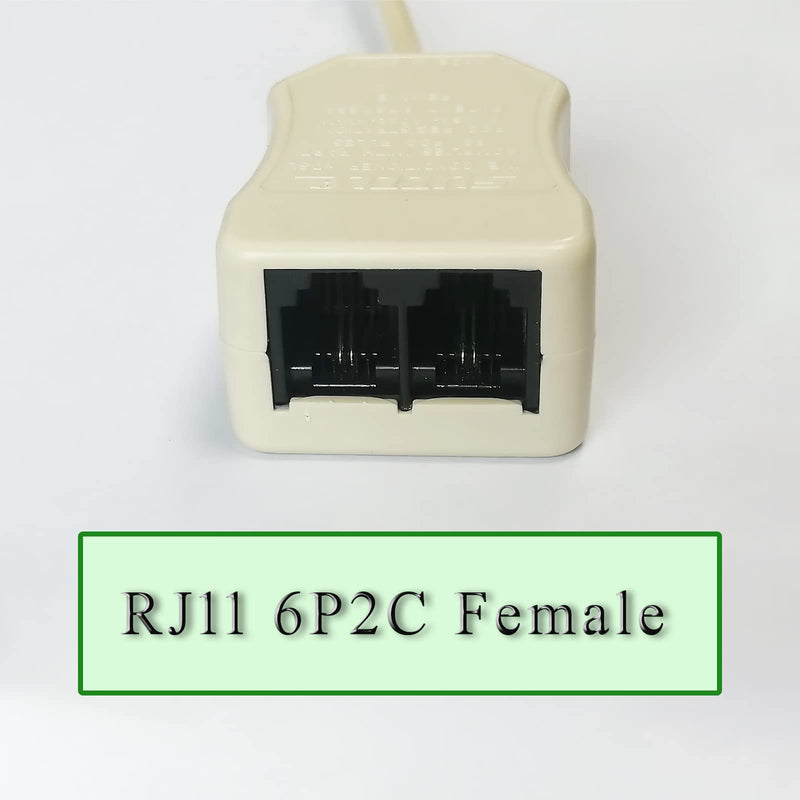 Antfly 3 PCS 2 Wire, 1 Line DSL Filter, with Built in Splitter, Phone Jack Splitter, in-line DSL Filter Splitter/in-line DSL Filter RJ11 6P2C Male to 2 Female Telephone Modem ADSL Splitter Filter