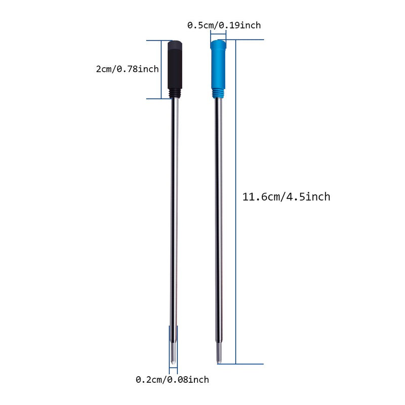 4.5” Replaceable Ballpoint Pen Refills, 30 Pack Smooth Writing Ballpoint Refills for Cross Style Pen (Black and Blue Ink Refills)