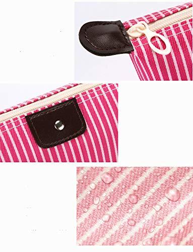 USUNQE Pack of 6 Striped Cosmetic bag Makeup Organizer with Zipper for Travel Home Outdoor