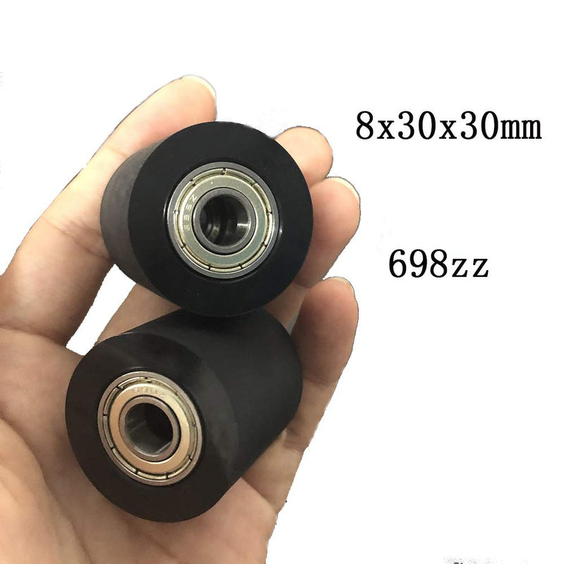 4 Mechanical Pulley Bearings,Chain Pulley,Tensioner Pulley Guide,Suitable for Street Bikes and Motorcycles (698zz-8mm-4packs) 698zz-8mm-4packs