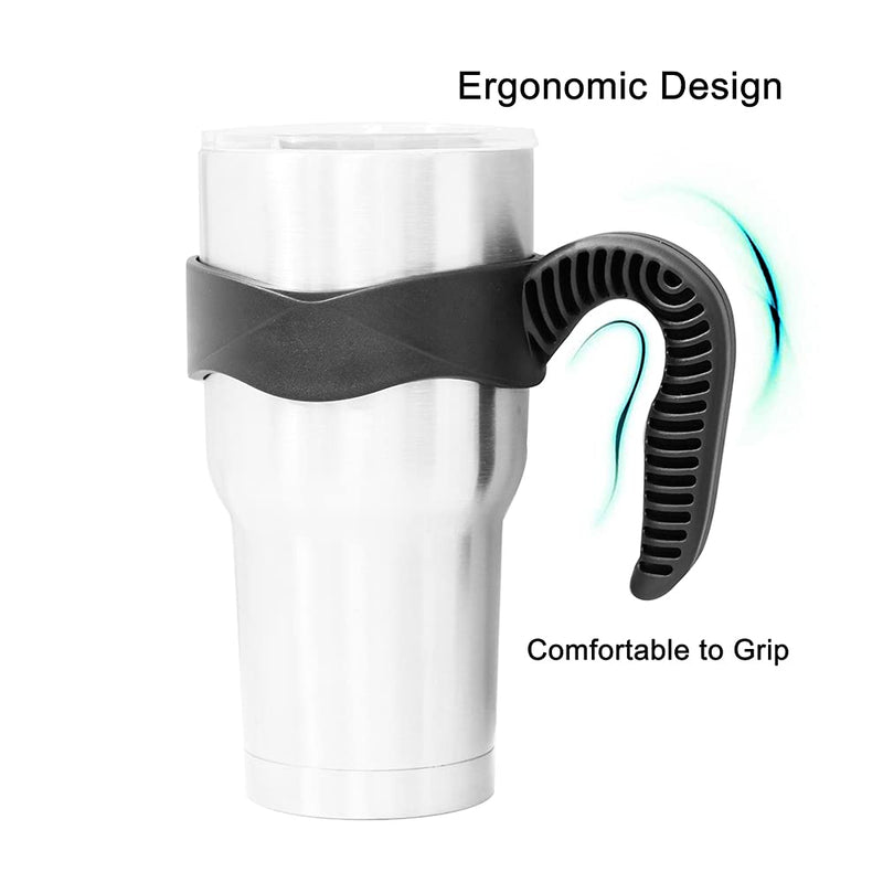 Colorful PoPo 30 oz Tumbler Handle - Available for 30oz Yeti Tumbler, OZARK TRAIL and more - BPA FREE ( 30 ounce, Black)