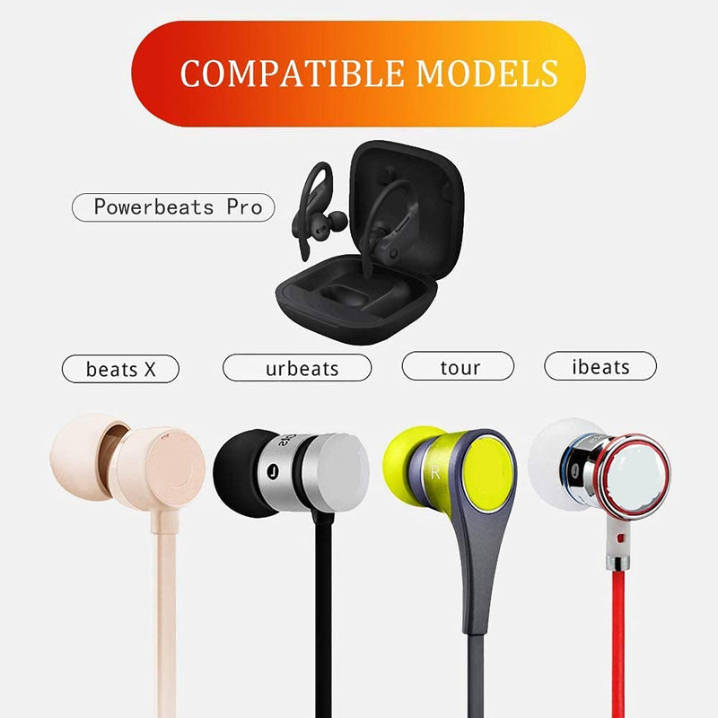8pcs Eartips Earbuds Eargels Replacement for Beats Powerbeats Pro Wireless Earphone Headphones (Black) Black