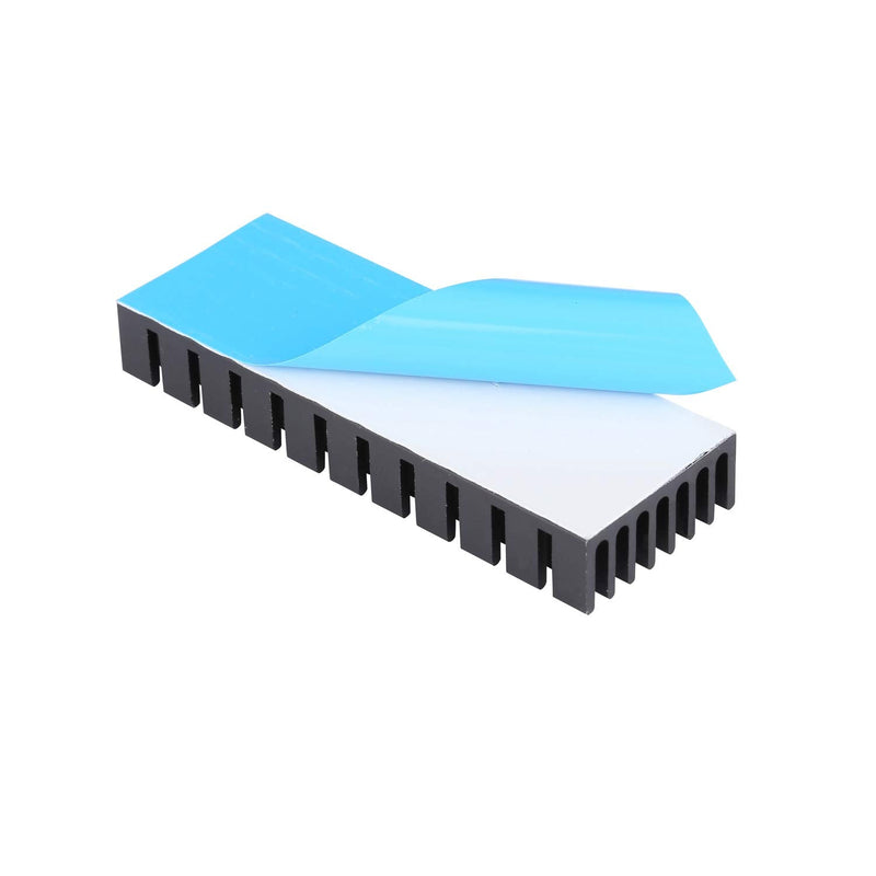 Awxlumv 2Pcs Small Heatsink 2.8 x 1 x 0.4 Inch / 70 x 25 x 10 mm with Pre Thermal Conductive Tape Aluminum Cooler for PCB Device LM2596 2577 2587 and Cooling LED IC Chips CPU GPU VGA 2.8x1x0.4 inch