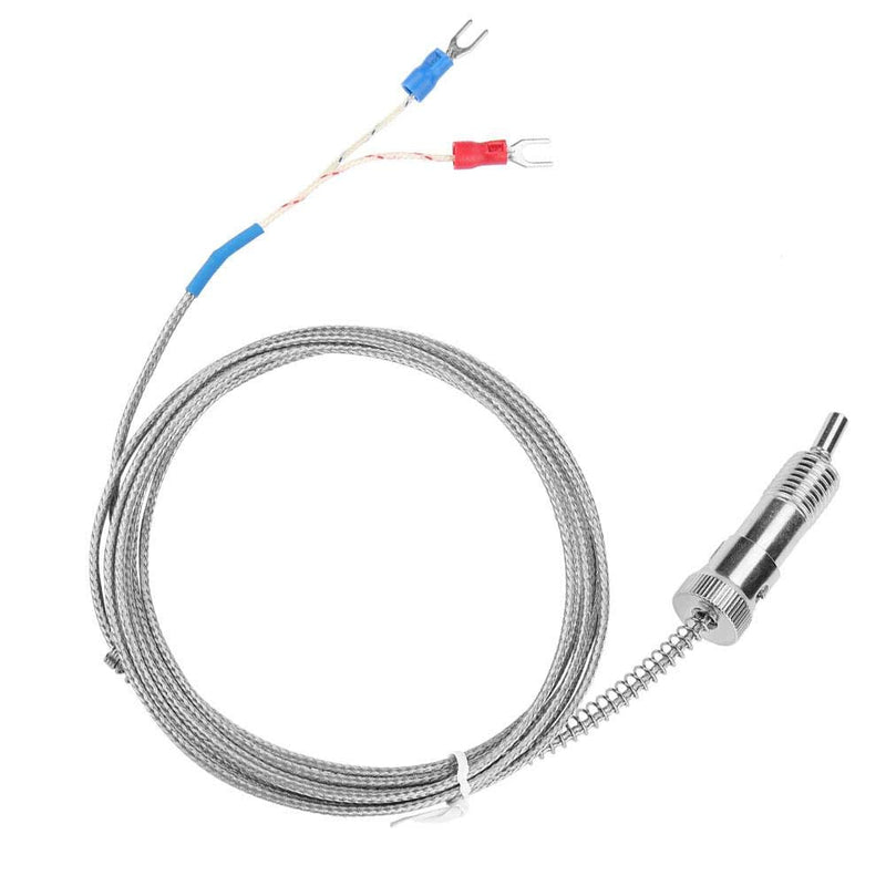 Walfront K Type Thermocouple, Bayonet Compression Spring Type K Thermocouple Temperature Sensor Probe Temperature Gauge 0-400℃ (Optional)(5 m)