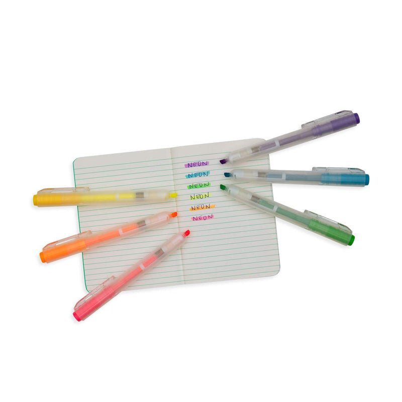 Neon Click Retractable Highlighters, Set of 6- Scented Neon Click Retractable Highlighters