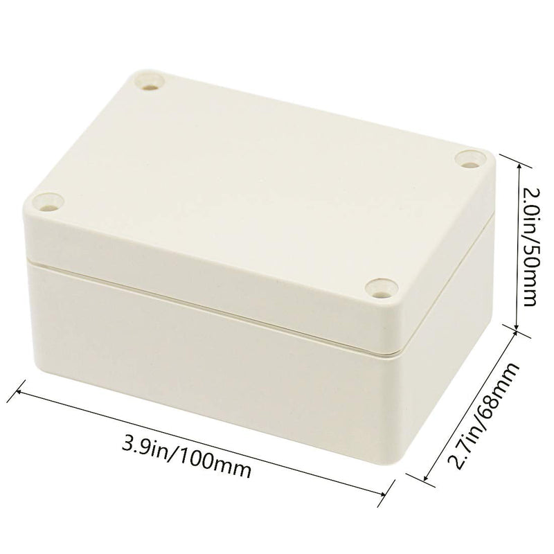 Zulkit Junction Box ABS Plastic Dustproof Waterproof IP65 Universal Electrical Boxes Project Enclosure Gray 3.9 x 2.7 x 2 inch (100 x 68 x 50 mm) 3.9" x 2.7" x 2"
