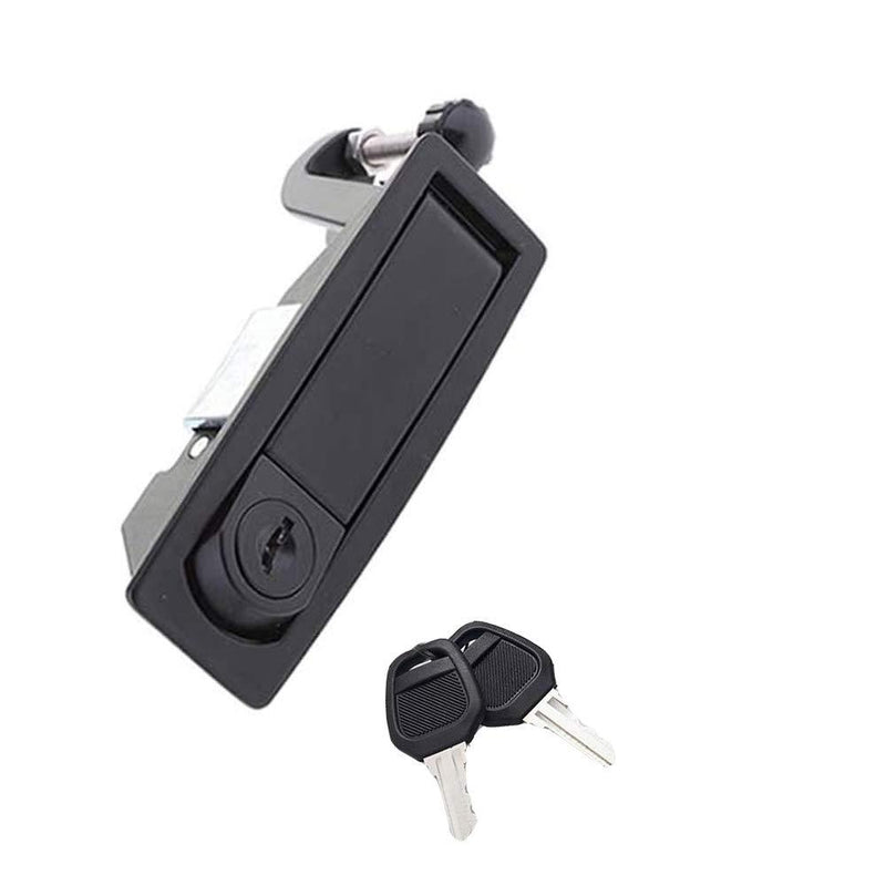 2PCS Sealed Compression Latch Flush Mount Trigger LatchPowder Coated Zinc Alloy Replacement Compression Latches Flush Lever Latches Adjustable Lock 4Pcs Key Black