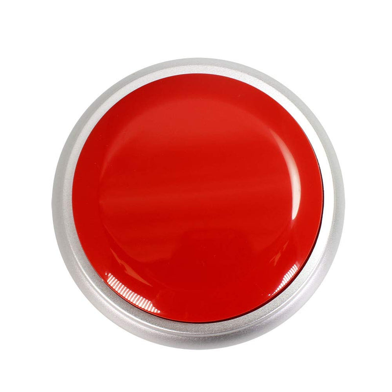 Neutral Voice Recording Button Easy Button Record 30 Seconds Talking Message Funny Office Gift Battery Powered Recordable Sound Buttons(red+Silver)