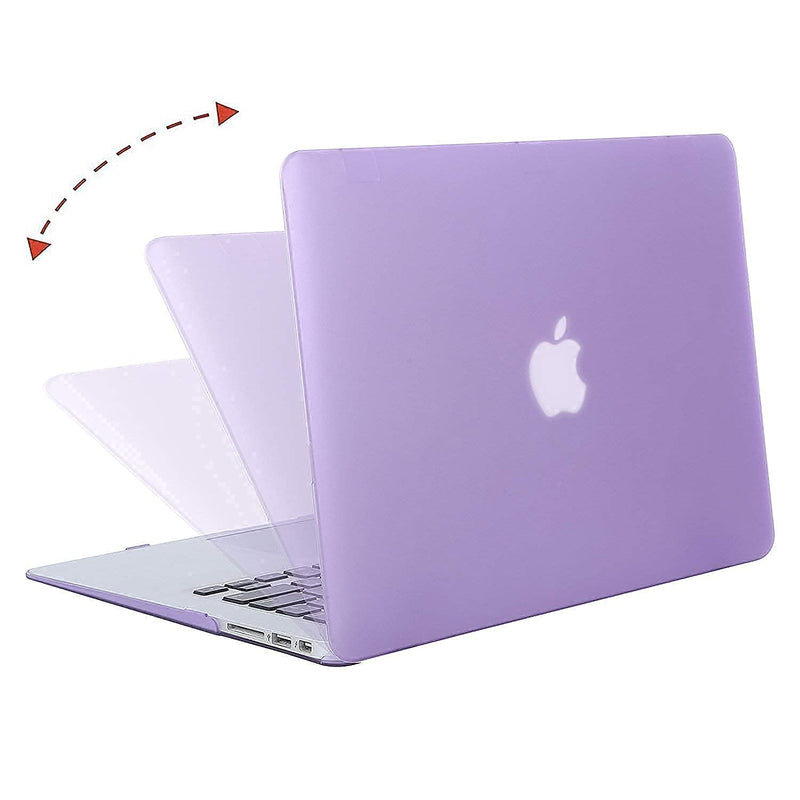 MOSISO Compatible with MacBook Air 13 inch Case 2010-2027 Rlease A1369 A1466, Plastic Hard Shell&Vertical Sleeve Bag with Pocket&Keyboard Cover&Screen Protector, Light Purple