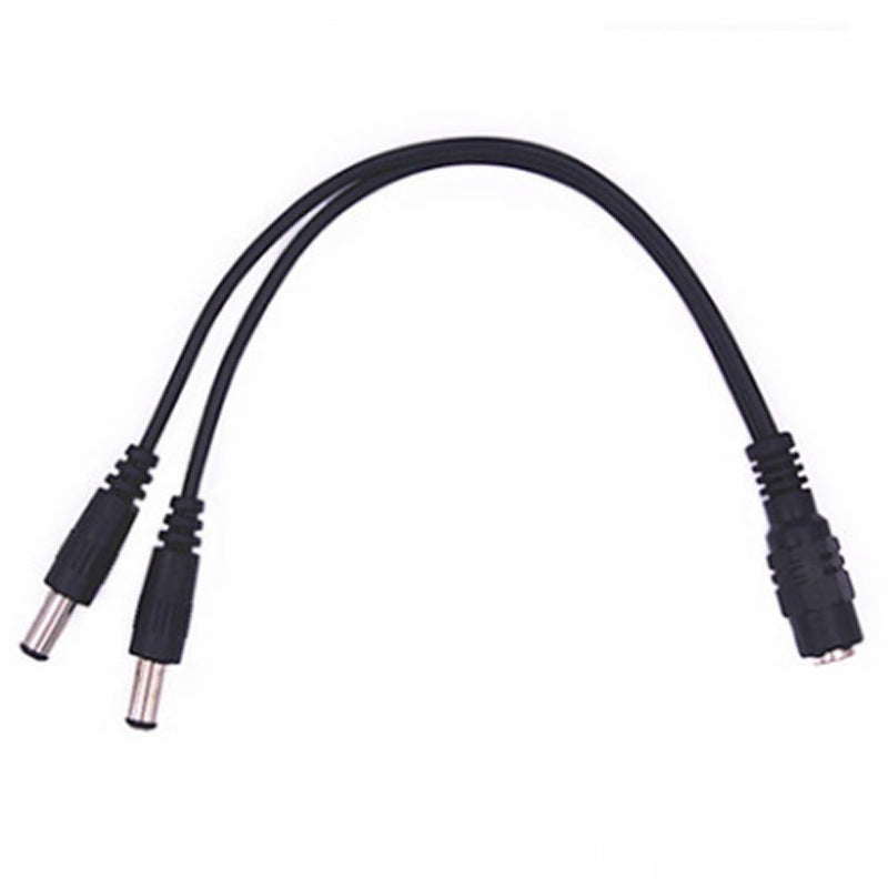 Bronagrand 2pcs DC Power 1 Female to 2 Male 5.1mm X 2.1mm DC Power Adapter Splitter Cable for CCTV Security Cameras LED Strip Light 1TO2