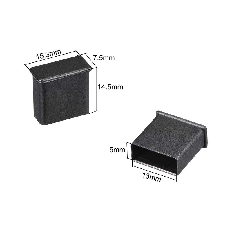 uxcell 5pcs USB Cap Port Cover Anti Dust Protector 13mmx5mm for USB 2.0 Black