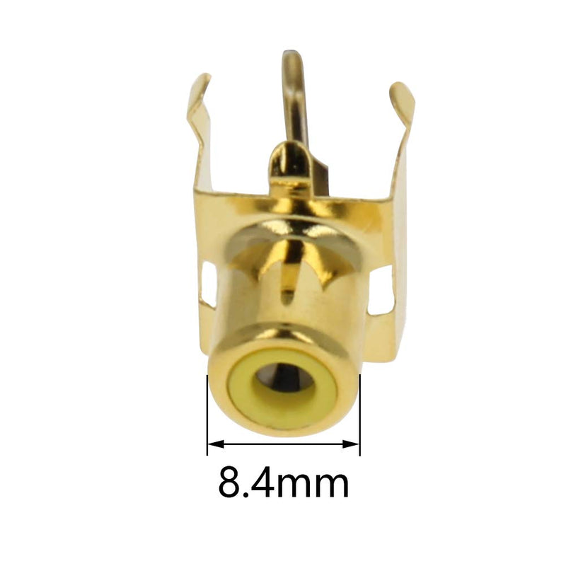 Fielect 3Pcs RCA Female Jack 4 Pin PCB Mounted AV Concentric Outlet 1 RCA Female Socket Connector Stereo Audio Video Jack 4Pin 1hole AV-3