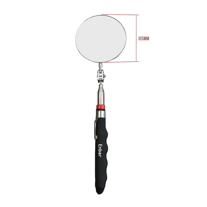 Telescopic Inspection Mirror, Circular Inspection Mirror, Telescopic Inspection Mirror, Flexible Inspection Mirror 360 Rotation, with Buckle Large Round Welding Mirror (Inspection Mirror-01) Inspection Mirror-01