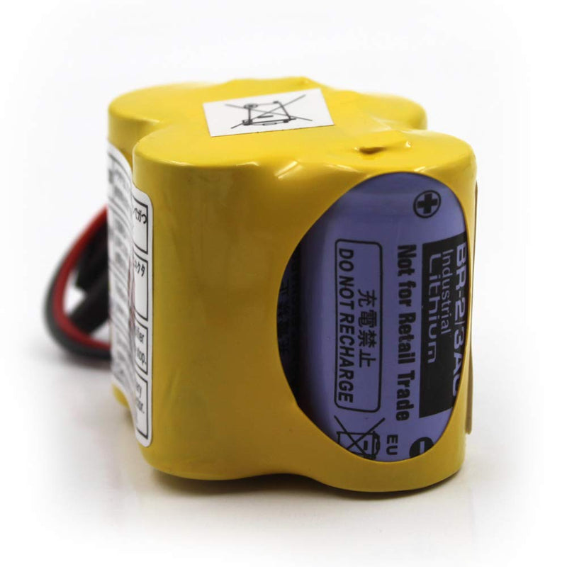 (3-Pack) BR-2/3AGCT4A 6V 4400mAh Replacement Battery for Panasonic FANUC A98L-0031-0025, CUSTOM-107, SHS749, ALIT0138, LIT0138 (Brown Connector) Brown Connector
