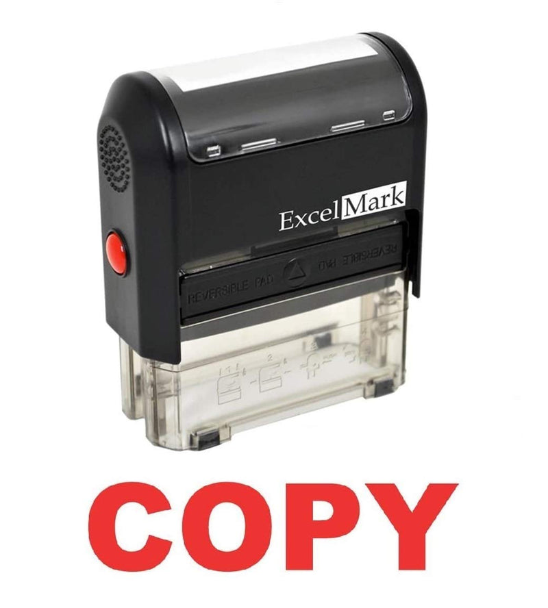 ExcelMark Copy Self Inking Rubber Stamp - Red Ink