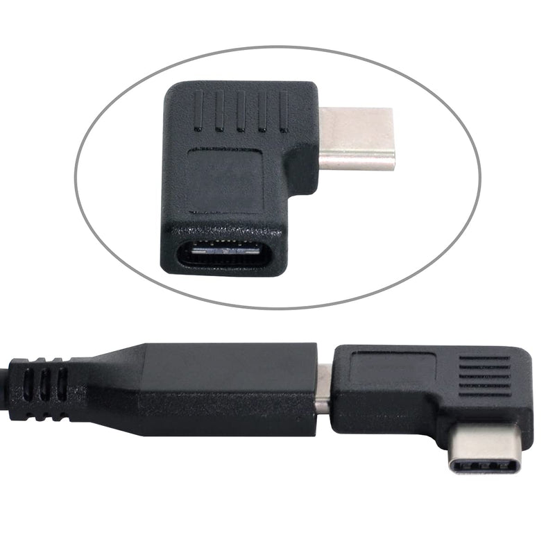 Cablecc 90 Degree Right & Left Angled USB 3.1 Type-C Male to Female Extension Adapter for Laptop & Tablet & Mobile Phone