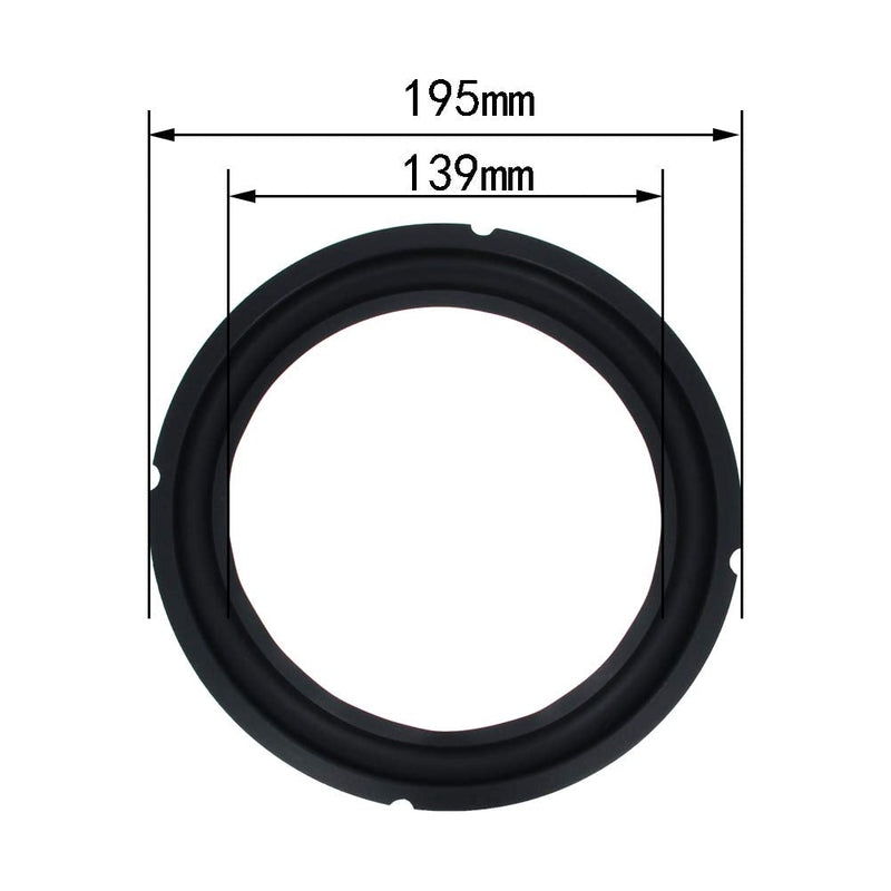 Fielect 8 Inch Black Notch Speaker Rubber Edge Surround Rings Replacement Parts for Speaker Repair or DIY 1pcs