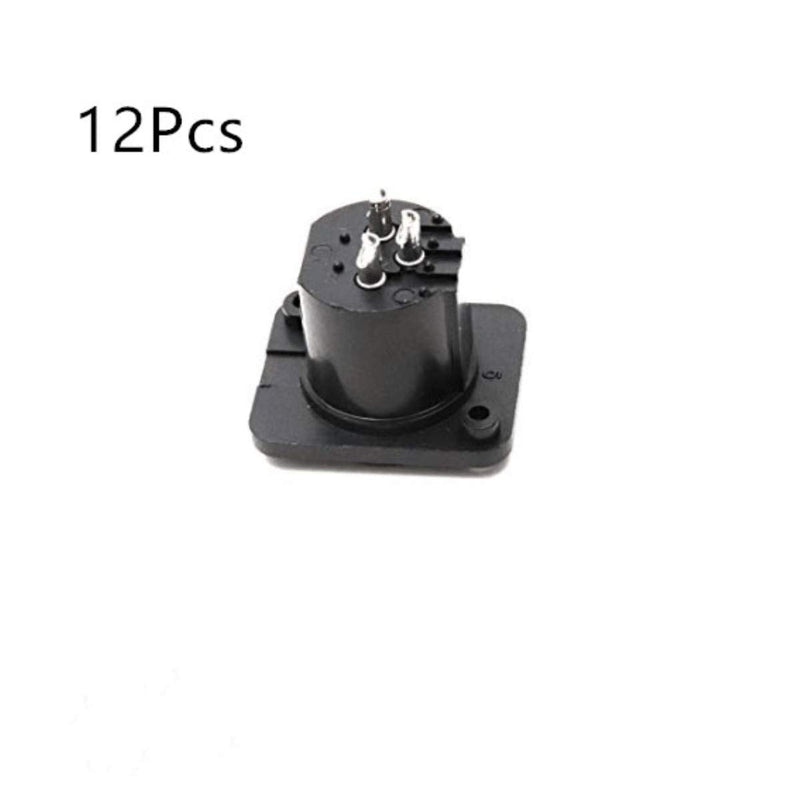 QMseller XLR Male Audio Speaker Panel Socket Microphone Adapter Straight Terminal Panel Mounted Connector 12 Pcs