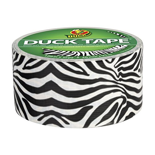 Duck Brand 1398132 Printed Duct Tape Single Roll, 1.88 Inches x 10 Yards, Zebra