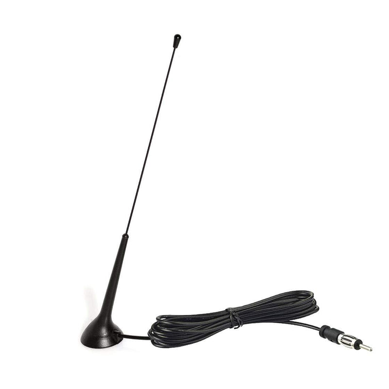 Bingfu Universal Car Antenna Magnetic Base Car Radio Antenna Car Stereo Antenna DIN Plug Aerial for Vehicle Truck SUV Truck RV Marine Boat Car Stereo Audio Radio Head Unit CD Media Receiver Player Tilted Antenna