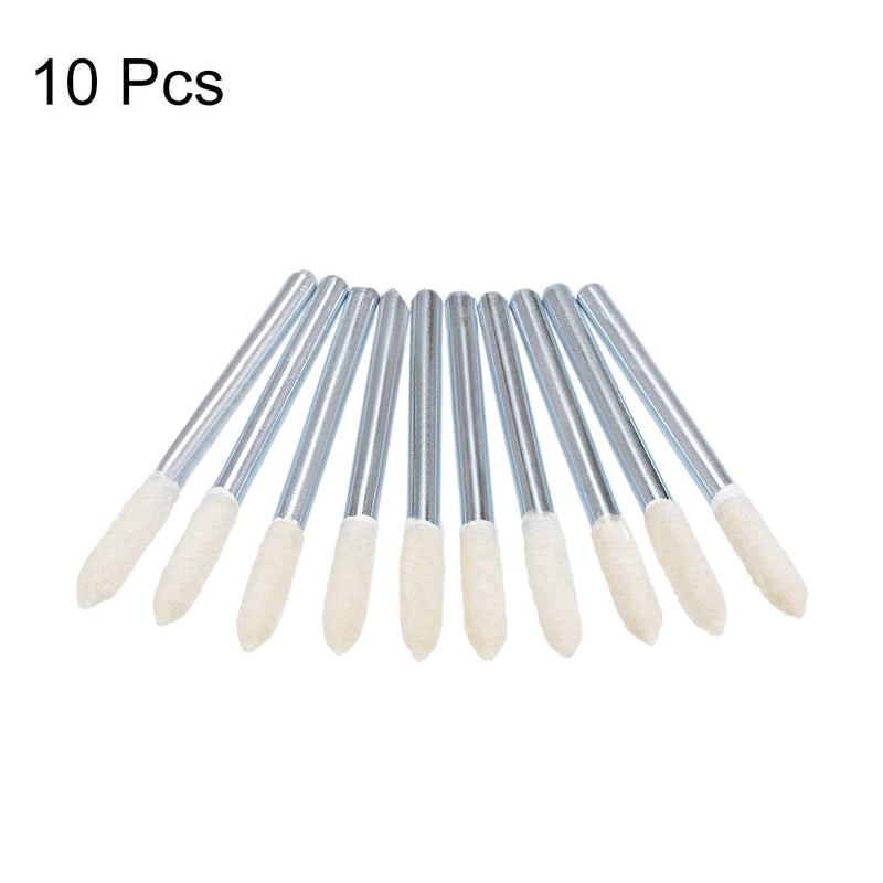 sourcing map 10pcs 3mm Wool Felt Mounted Points Conical Polishing Discs with Multiple Sizes