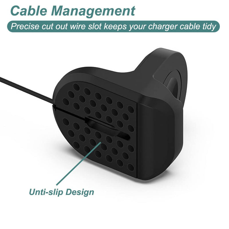 Charger Stand for Galaxy Watch 5/5 Pro, Silicone Charging Stand Dock Holder for for Samsung Galaxy Watch 5 40mm 44mm & Galaxy Watch 5 Pro 45mm (Black) Black