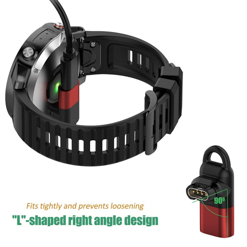 Garmin Watch Charger to 8-Pin Adapter 90 Degrees, Compatible with Garmin Fenix 7/7S/7X/6S/6/6X/5S/5/5X, Instinct 1/2/2S/Tide/Tactical, Forerunner, Vivomove,Vivoactive,Venu Series and More iPhone Port