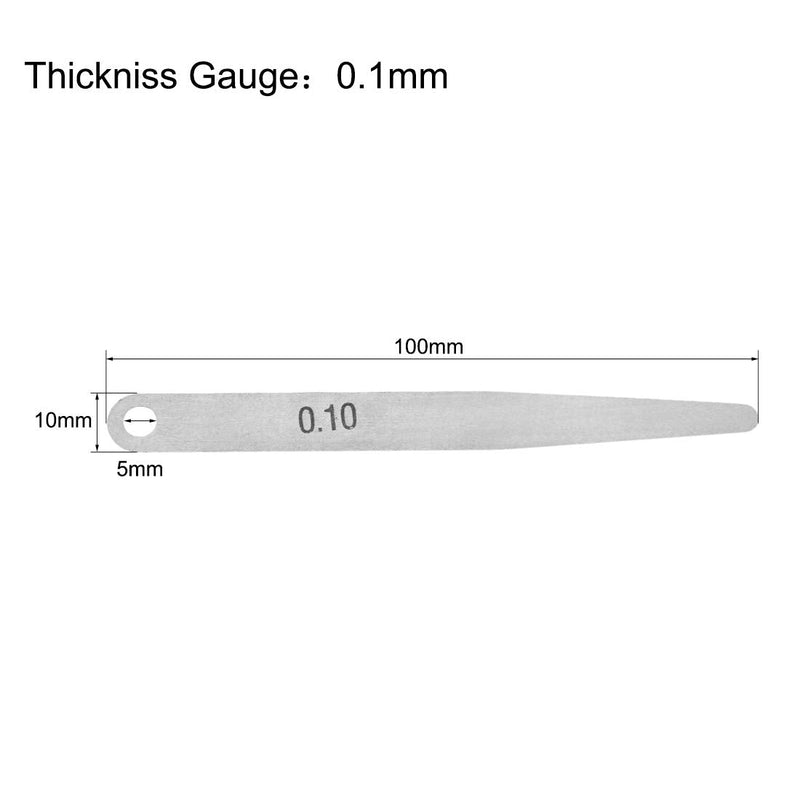 uxcell Metric Thickness Feeler Gauge 0.1mm Stainless Steel Measuring Tool for Gap Width 2pcs