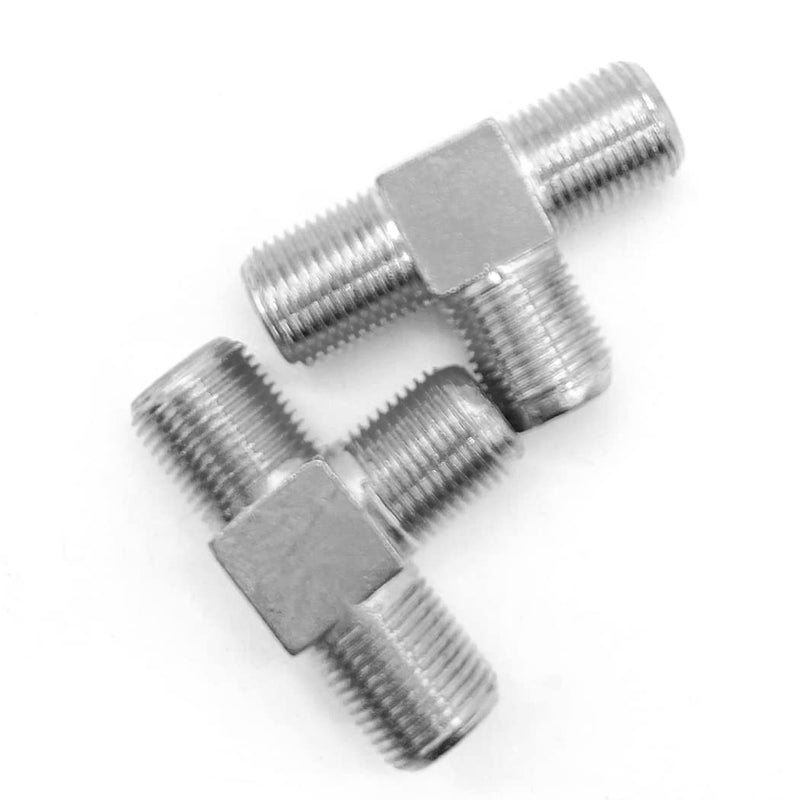 10 Pack RG6 Coax Coaxial Cable Extender and F Type RG6 Female to 2 Female 3 Way Coax Cable T Splitter Adapter, Coaxial Cable Connector T Shape and Female to Female for TV Video VCR Antenna Satellite Silver