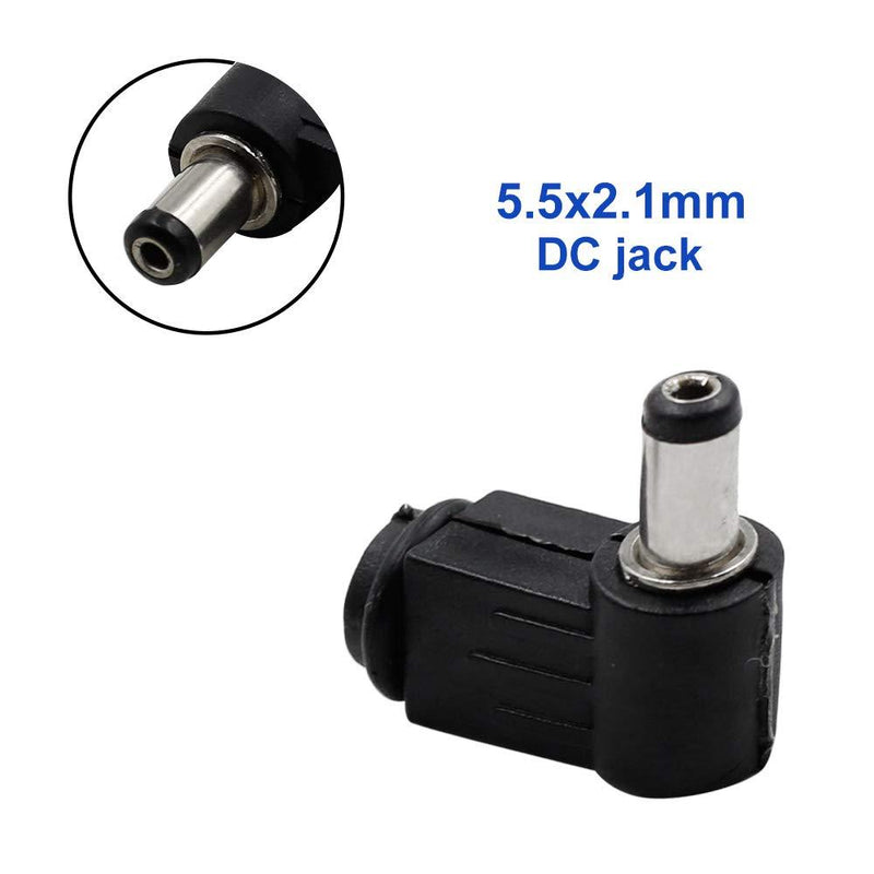 Luomorgo Right Angle 5.5 x 2.1mm/0.22 x 0.08 inch DC Socket Jack Charger Power Plug Solder 20pcs
