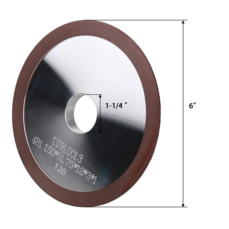 6 Inch Dish Resin Diamond Grinding Facing Wheel/Circle Saw Grinding Wheel,120 Grit for Carbide Circle Saws,1 Pack 120 GRIT