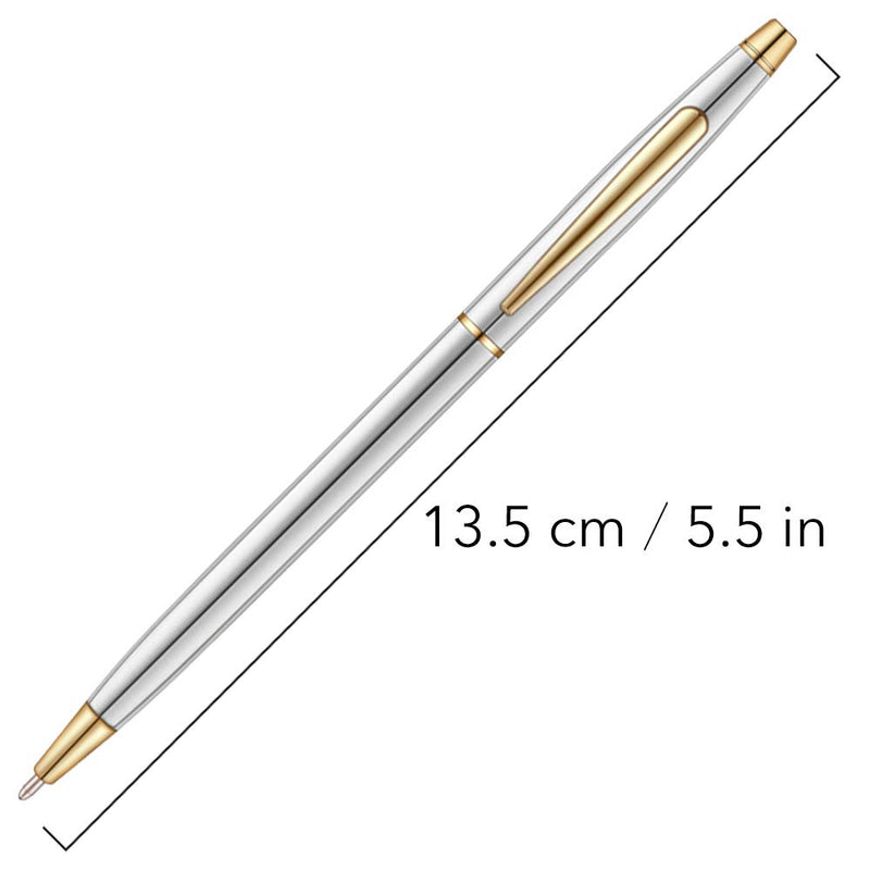 Unibene Slim Stainless Steel Retractable Ballpoint Pens - Steel & Gold, Nice Gift for Business Office Students Teachers Wedding Christmas, Medium Point(1 mm) 6 Pack-Black ink Stainless Steel & Gold