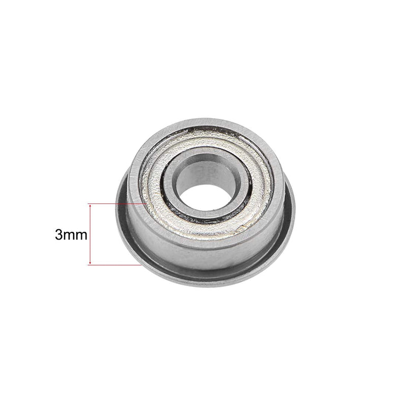 uxcell MF83ZZ Flange Ball Bearing 3x8x3mm Shielded Chrome Bearings 5pcs