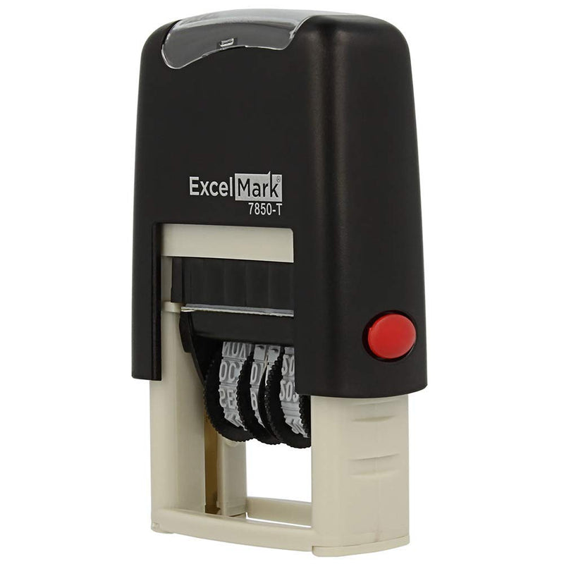 ExcelMark Entered Date Stamp - Compact Size (Red Ink) Red Ink