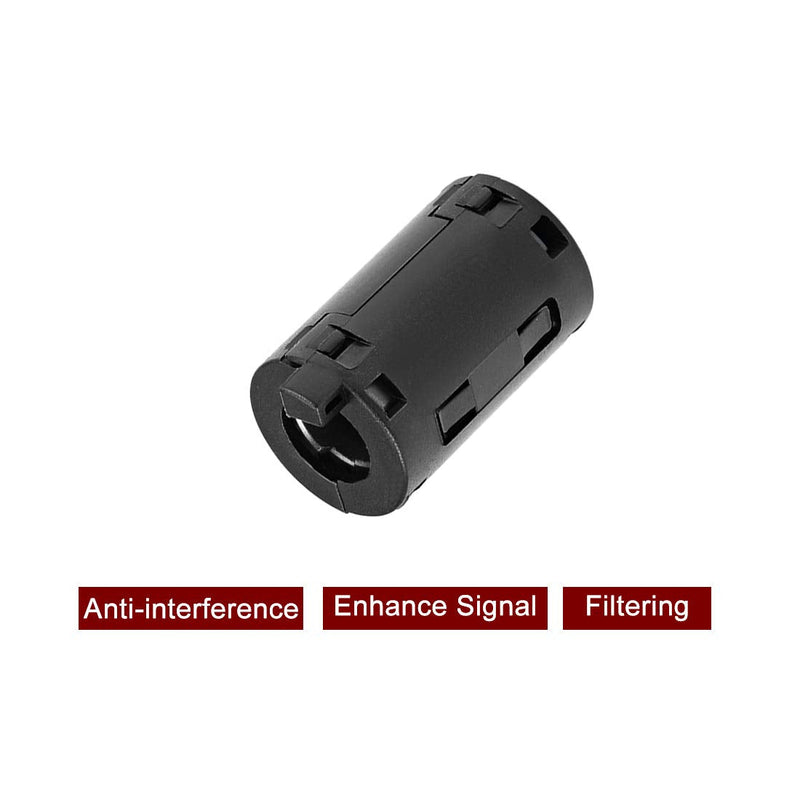 sourcing map 5pcs. Ferrite Core Ring Clip RFI EMI Noise Reduction Fliter Cable Clamp Black 11mm