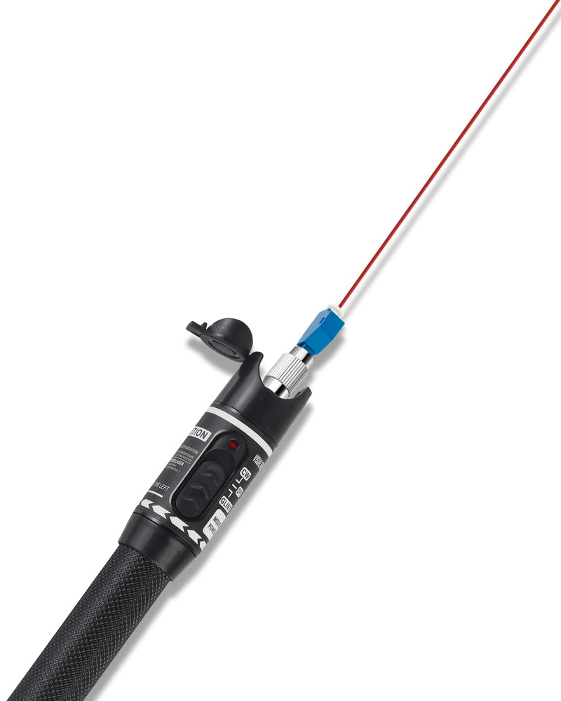 Moocci Fiber Optic Visual Fault Locator 30MW 30KM Fiber Light Tester VFL Tester Kit Including Red Light Fiber Optic Cable Tester Meter with 2.5mm Universal Connector FC Male to LC Female Adapter