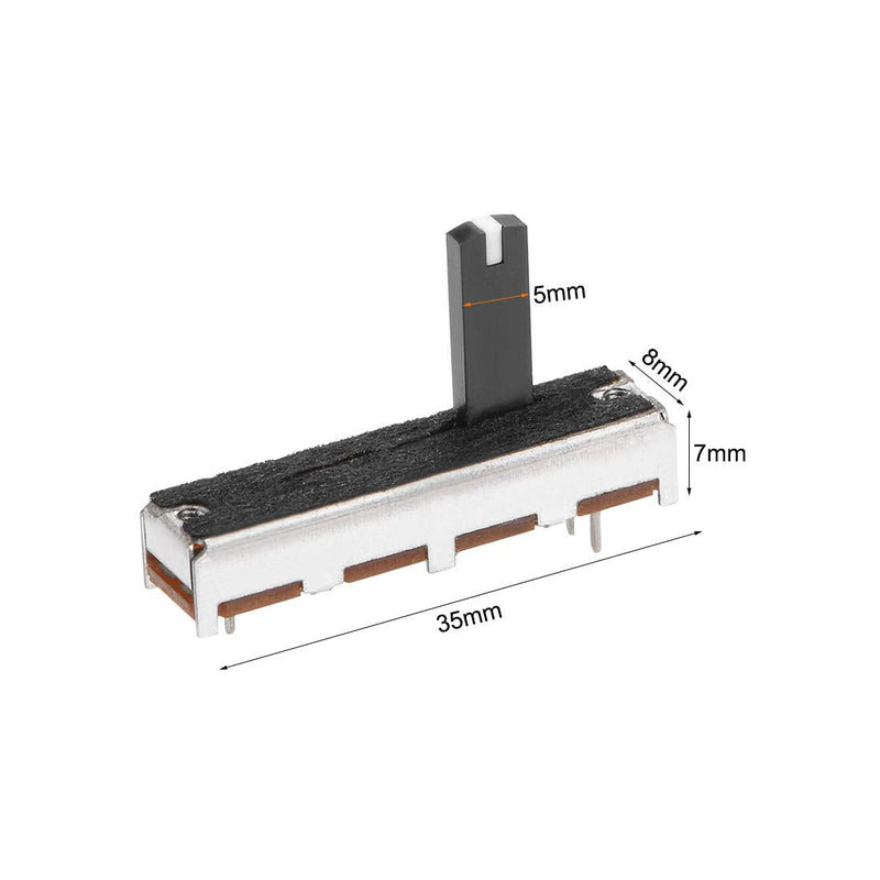 uxcell 5pcs Fader Variable Resistors Mixer 35mm Straight Slide Potentiometer B50K Ohm Linear Potentiometers for Dimming Tuning