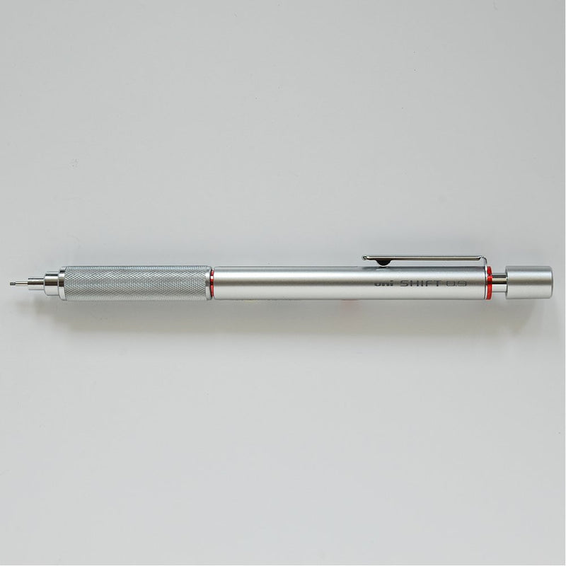 Uni M91010.26 Shift Pipe Lock Drafting 0.9mm Pencil, Silver Body with Red Accent (M91010.26)