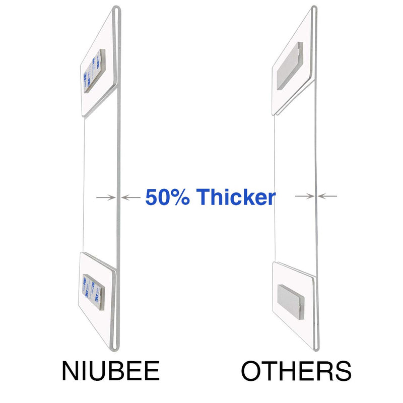 Niubee 4 x 6 inch Wall Mount Acrylic Sign Holder with 3M Tape Adhesive for Office, Home, Store, Restaurant, No Drilling - Vertical (12 Pack) 4x6"