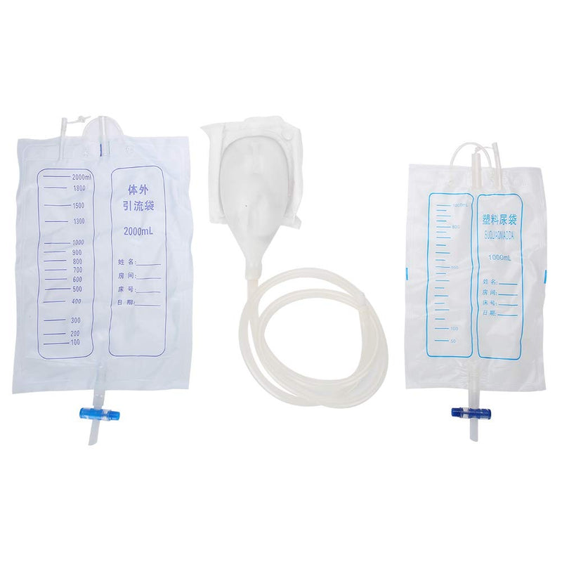 Urine Collector, Portable Wearable Collection Urinal Bag Ventilate Urine Collector Silicone Incontinence Bags with Elastic Waistband Elderly Urinal with Urine Catheter Bags for Adults Man Woman(02#) 02#