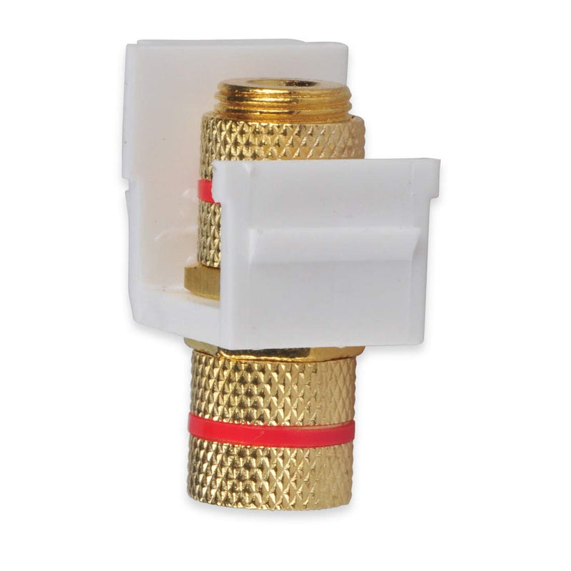 Besmelody Speaker Post Snap-in Banana Keystone Jack - White, 10pcs