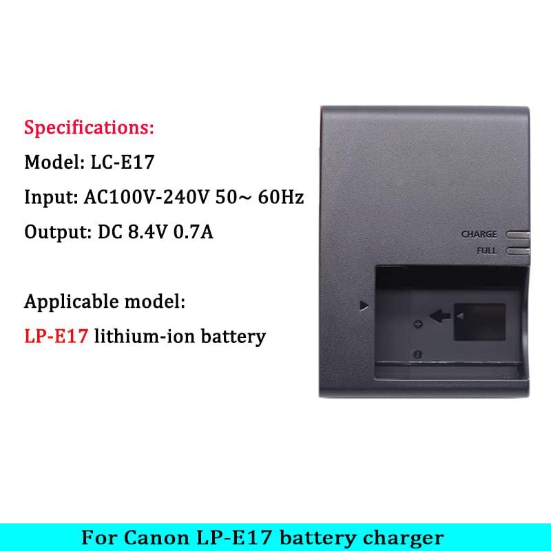 Camulti LC-E17 Battery Charger Fast Charging for LP-E17 Battery for Canon M5 M6 T6i T6s T7i 77D 800D 750D