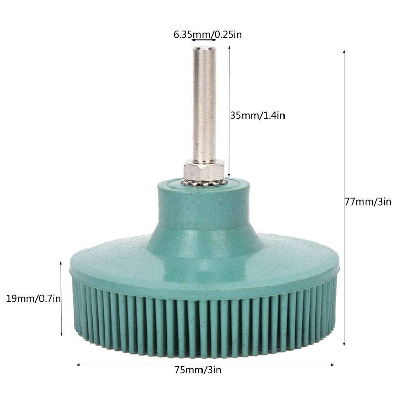 Bristle Brush Disc 3 Inch Rubber Abrasive Brush Polishing Grinding Disc for Burr Rust Removal (Green)